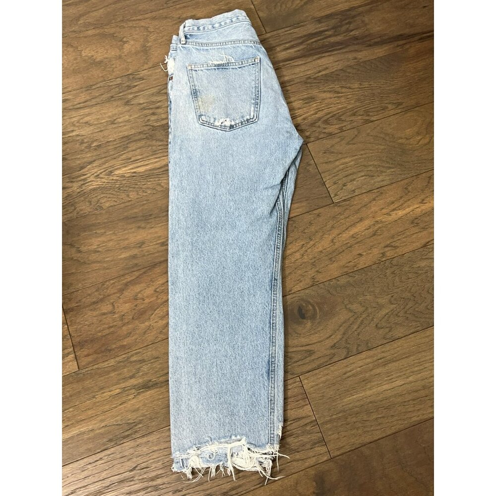 AGOLDE 90's Crop Distressed Jeans Blue Sz 27 A173-1206 - Picture 3 of 7